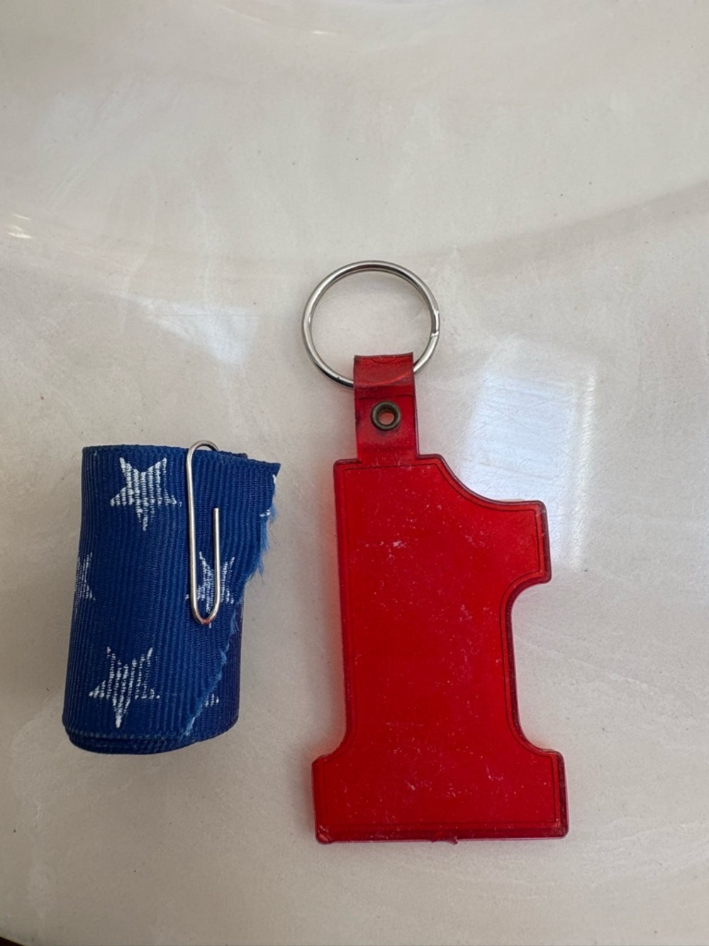 Red Number 1 Keychain Tag - Unbranded